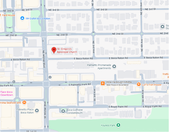 Map of St. Gregory's Episcopal Church Location